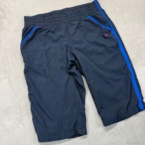 Nike Pants Women's XL Capri Cropped Navy Track Dri-FIT Mesh Lined Athletic Y2K
